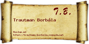 Trautman Borbála névjegykártya